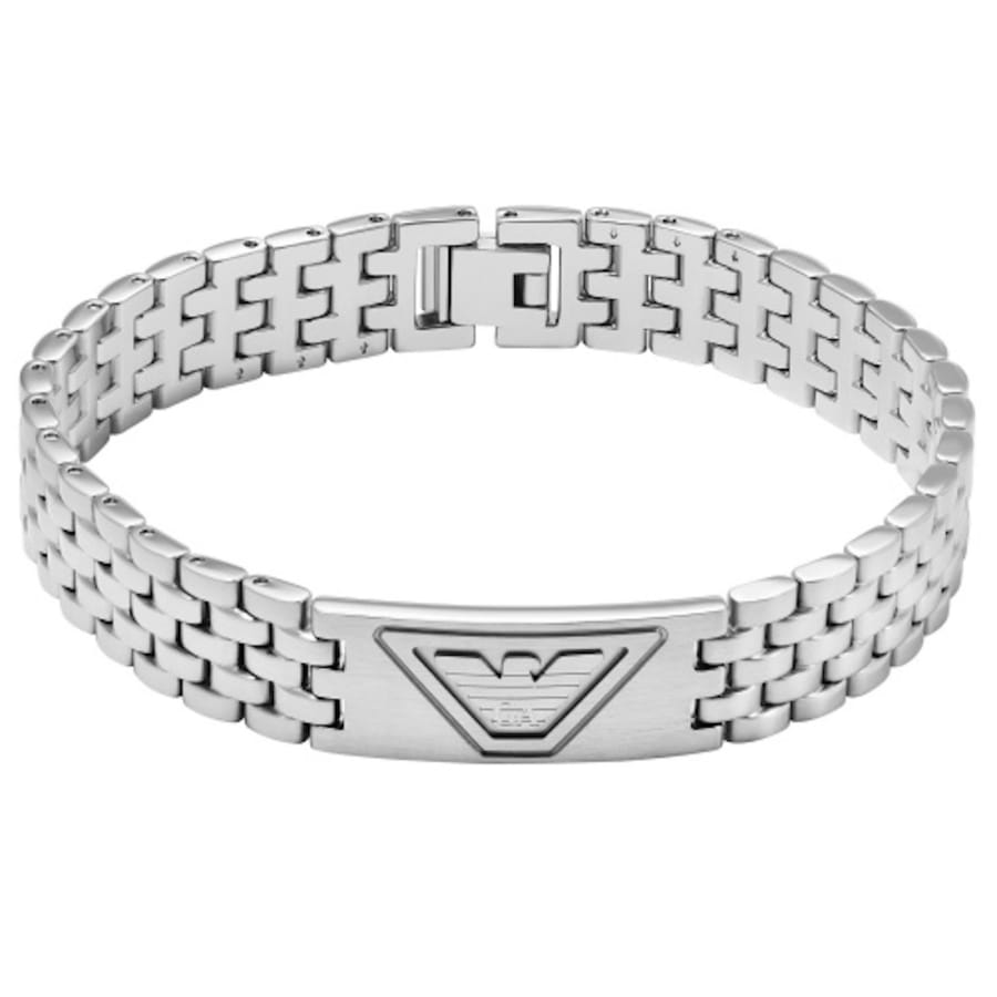 Emporio Armani Stainless Steel ID Bracelet Silver | Mainline